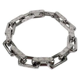 Louis Vuitton Bracelete de corrente Monogram Large Silver
