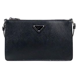 Prada Mini borsa a tracolla in Saffiano nero