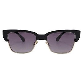 Chanel Gafas de sol Cat Eye de acetato y metal, montura negra con logotipo CC dorado