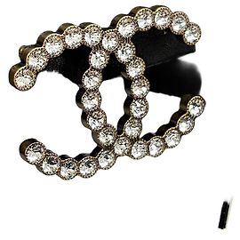 Spilla Chanel CC Big Logo Strass Gold