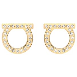 Salvatore Ferragamo Pendientes Gancini Crystal Large