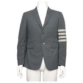 Thom Browne Blazer de sarga de lana gris medio para hombre