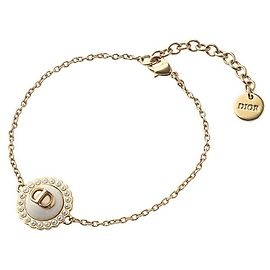 Dior Petite CD Baroque Pearl Heart Gold Finish Bracelet