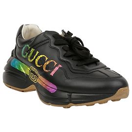 Gucci Lighton Rainbow Leather Women's Sneakers Black