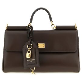 Dolce & Gabbana Borsa crossbody in vitello marrone
