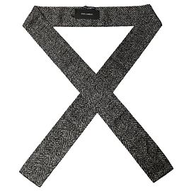 Dolce & Gabbana Schal aus Tweed mit Fischgrätenmuster in Schwarz-Weiß