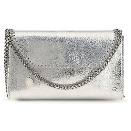 Stella Mc Cartney Silberne Schultertasche aus Polyester