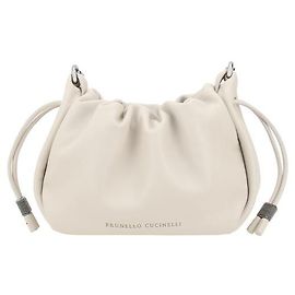 Brunello Cucinelli Sac à épaule Bos Taurus en cuir de veau beige