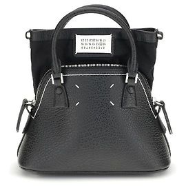 Maison Martin Margiela Bos Taurus Handtasche aus schwarzem Kalbsleder