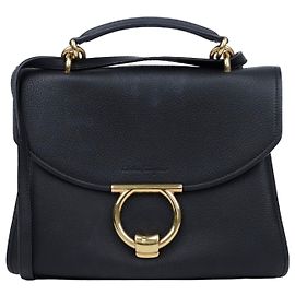 Salvatore Ferragamo Bolso Tote de Hombro Margo en Piel Gancini Negro
