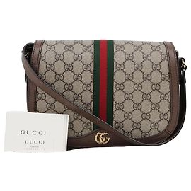 Gucci Ophidia GG Small Canvas Shoulder Bag Brown