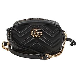 Gucci Borsa a tracolla mini GG Marmont Matelassé Black