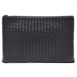 Clutch Intrecciato Bottega Veneta Nera in Pelle