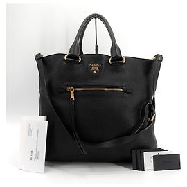 Prada Vitello Daino Tote Bag und Schultertasche