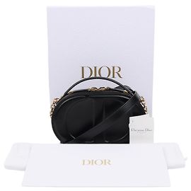 Dior Embossed CD Signature Oval Camera Bag Schwarz
