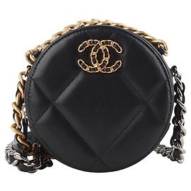 Chanel Mini borsa crossbody in pelle di agnello con catena rotonda