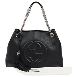 Gucci Bolsa de Ombro com Corrente e Borla Preta