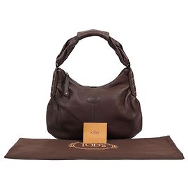 Borsa a tracolla Tod's Logo in pelle marrone