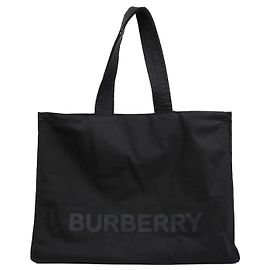Burberry Borsa Tote in nylon con stampa logo Nero