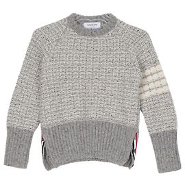 Thom Browne Malha de mohair às riscas Cinza claro