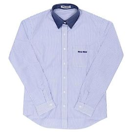 Miu Miu Camicia in popeline a righe da donna