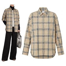 Burberry Camisa Vintage de Algodón a Cuadros para Mujer