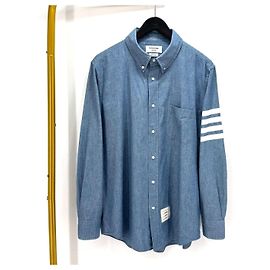 Thom Browne Camisa Chambre Striped Cuff Shirt