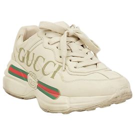 Gucci Lighton Logo Leder-Sneaker für Damen Ivory