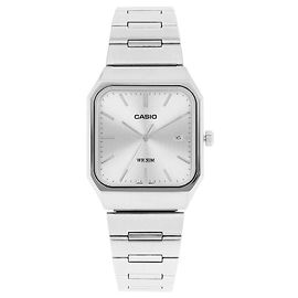 Orologio Casio Analogico Quadrato Argento Metallo