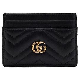 Gucci Kartenetui aus schwarzem Leder