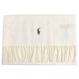 Ralph Lauren Bufanda con logotipo de Pony bordado Ivory