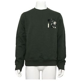 Hermès Crew Neck Sweatshirt für Herren mit Stickerei in Khaki