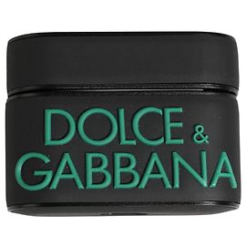 Dolce & Gabbana Airpods Case für Damen aus schwarzem PVC mit geprägtem Logo und Klappe