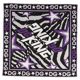 Dolce & Gabbana Foulard DG King Cotton Black Purple x . Sciarpa