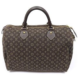Louis Vuitton Monogram Mini Lin Canvas Speedy Tote Bag