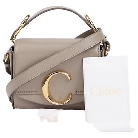 Chloé Borsa mini crossbody in pelle Signature Logo da donna Motif Grey