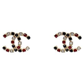 Chanel Orecchini CC in zirconi multicolore