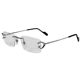 Cartier Óculos Deco Rimless Silver
