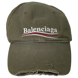 Balenciaga Casquette de baseball Destroyed Political Wave Logo Campaign Khaki