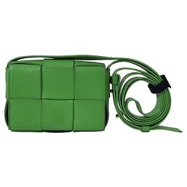 Bottega Veneta Borsa a tracolla Mini Cassette in pelle Intrecciato Candy Parakeet Green