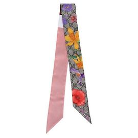 Gucci Floral Print Silk Neck Bow