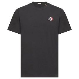 Moncler Cotton T-Shirt with Logo Embroidery Colors