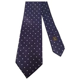 Louis Vuitton Seidenkrawatte mit Monogramm und Punkten in Navy