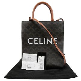 Céline mala Cabas Vertical Pequena Tan