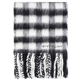 Givenchy Bufanda de lana de alpaca a cuadros con flecos para mujer
