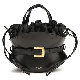 Balmain Borsa a tracolla Bos Taurus in pelle di vitello nera