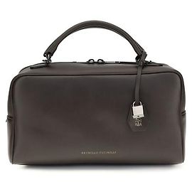 Brunello Cucinelli Borsa a tracolla Bos Taurus in pelle di vitello marrone