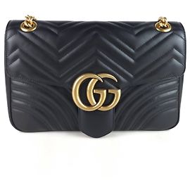 Borsa a tracolla Gucci Marmont in pelle marrone