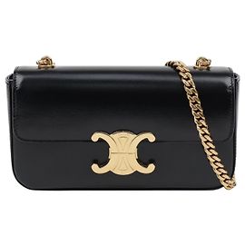 Céline Claude Chain Schultertasche für Damen aus Kalbsleder Schwarz