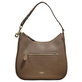 Burberry Hobo Schultertasche aus Narbenleder Braun